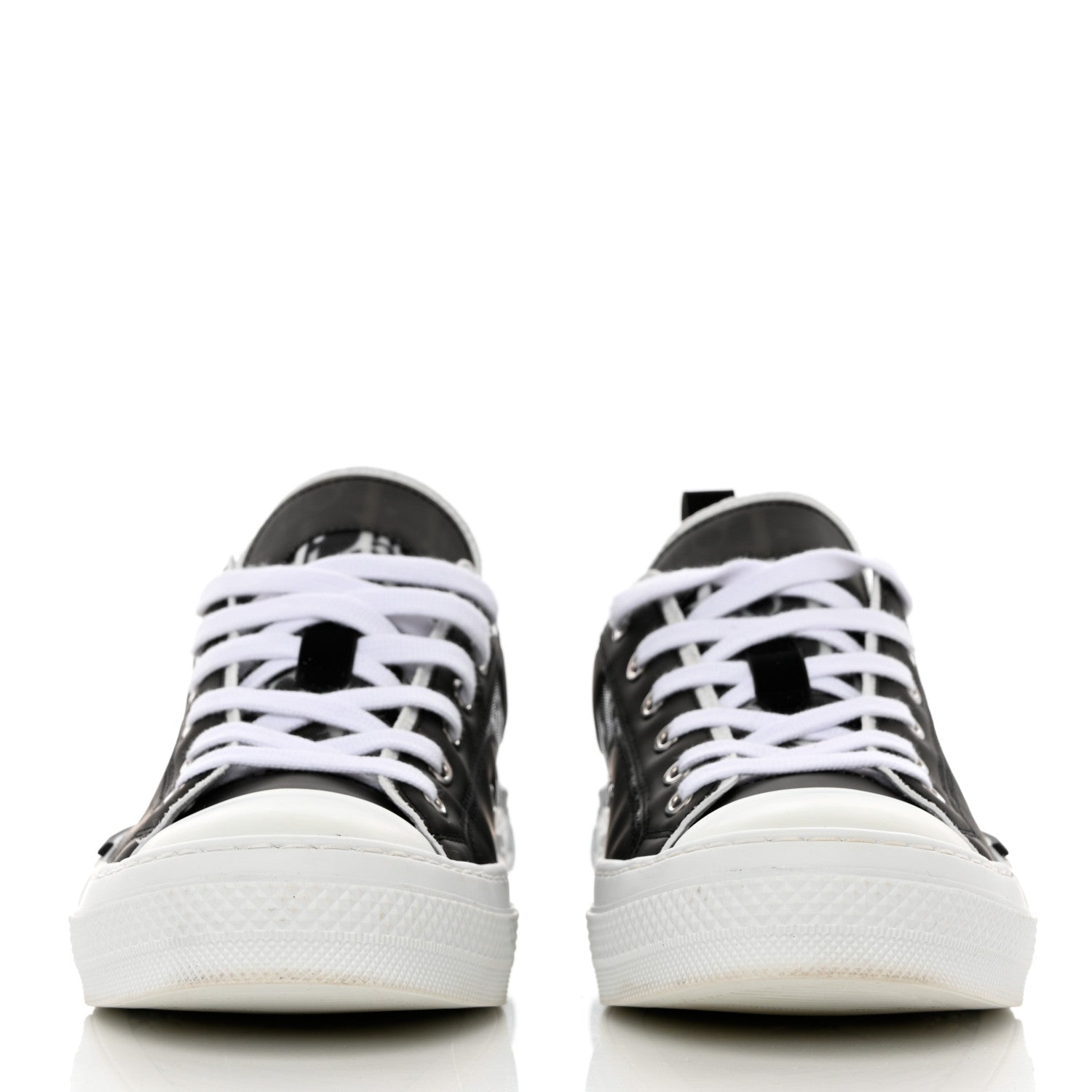 Christian Dior Technical Canvas Mesh Oblique Printed Mens B23 Low Top Sneaker 42 Black White 2 of 9