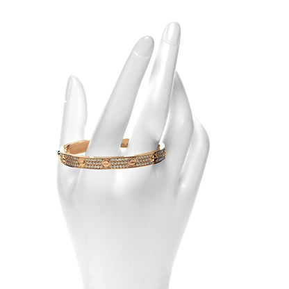 Cartier 18K Pink Gold Diamond LOVE Paved Bracelet 16 2 of 5