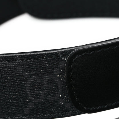 Gucci GG Supreme Monogram Plutone Calfskin Enamel Monochrome Double G 30mm Belt 75 30 Black Opaco Black 5 of 5