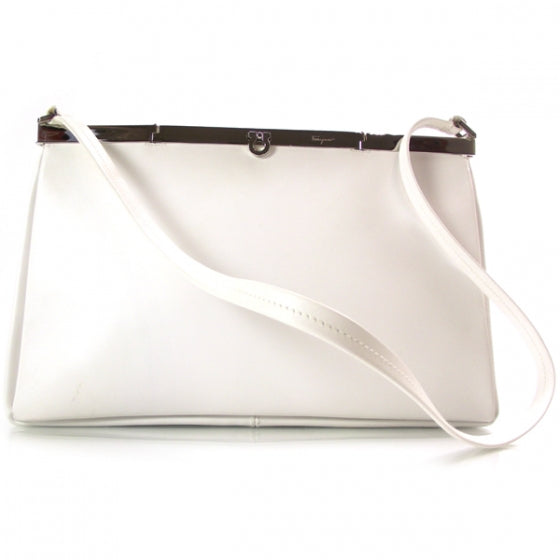 SALVATOREFERRAGAMOLeatherShoulderBagWhite