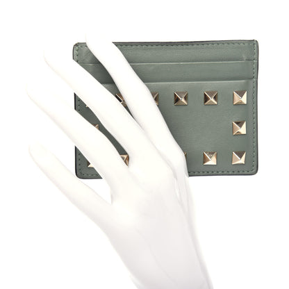 Valentino Garavani Vitello Rockstud Card Holder Watergreen 2 of 5