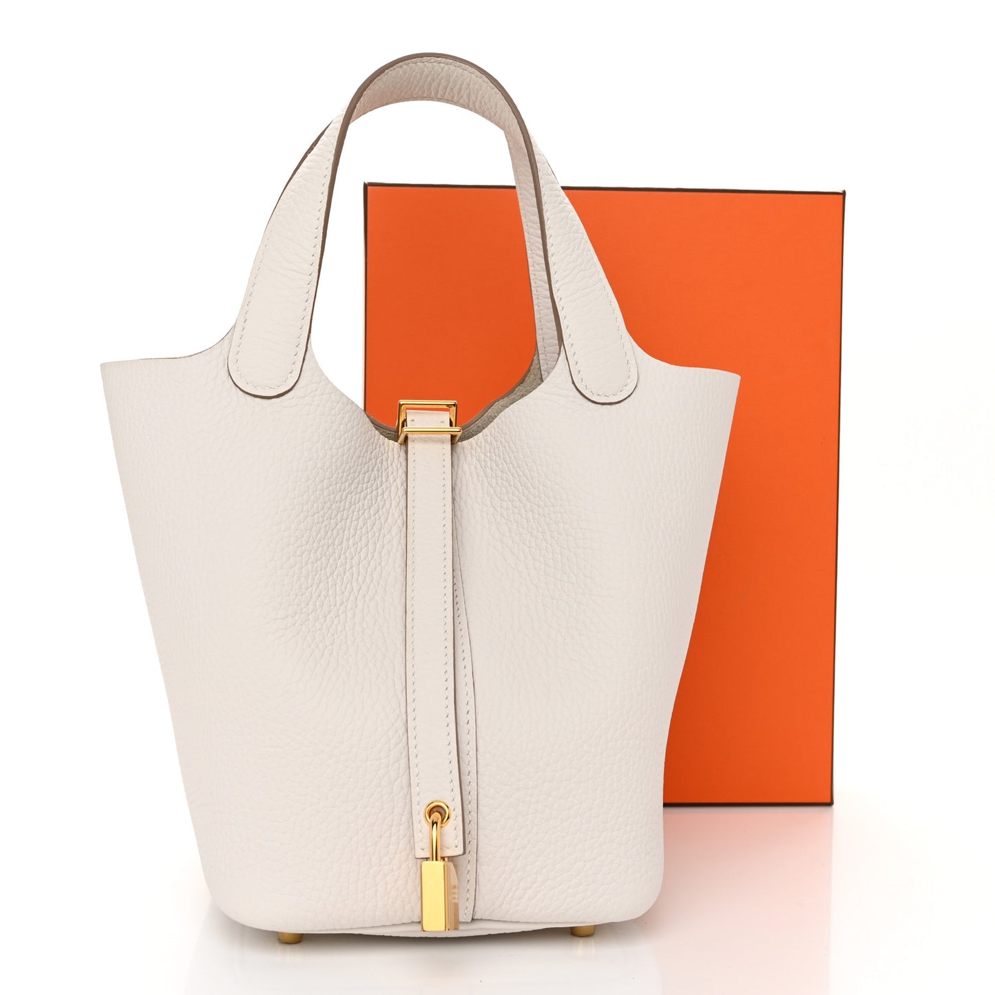 Taurillon Clemence Picotin Lock 18 PM Gris Pale