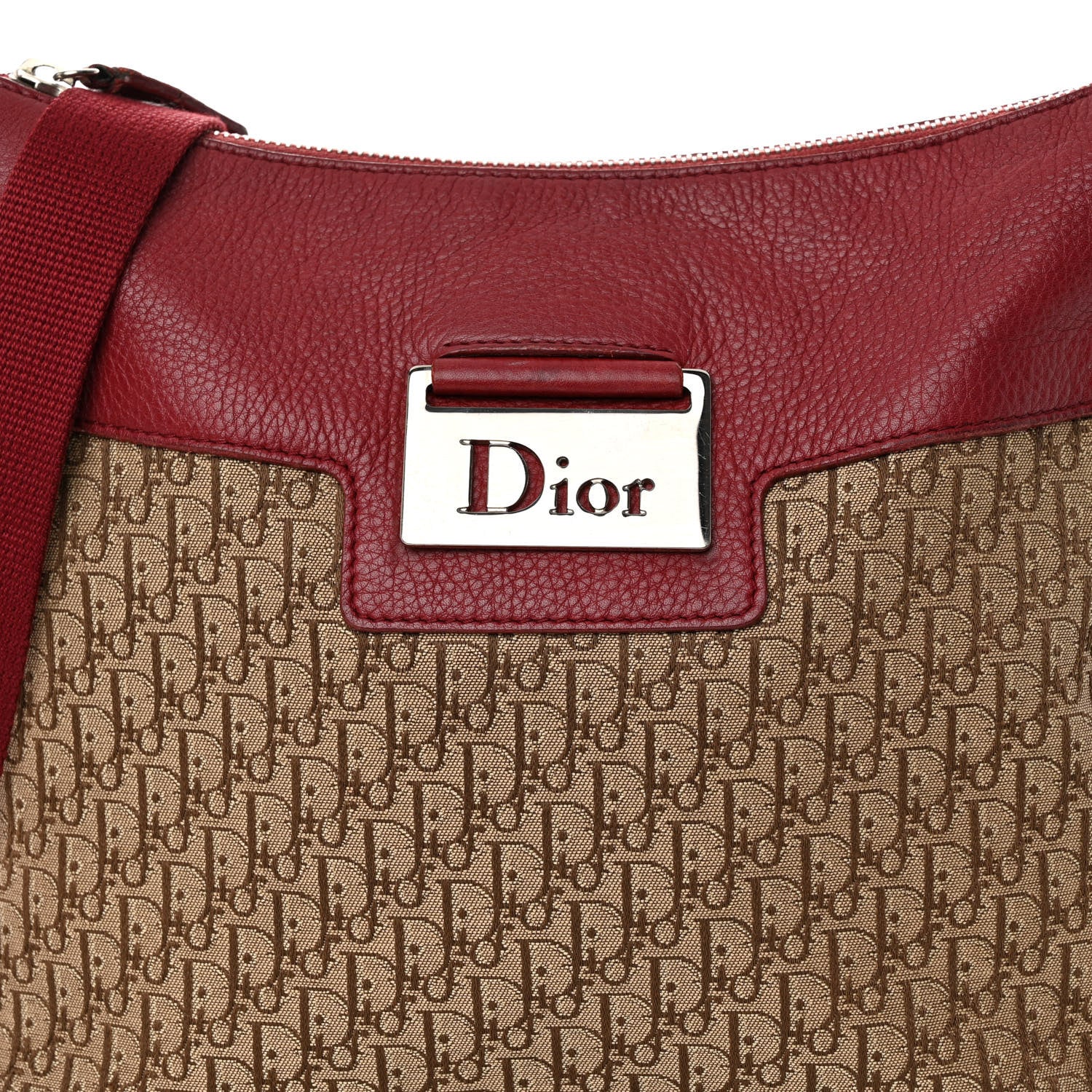 Christian Dior Monogram Street Chic Shoulder Bag Beige Red 7 of 11