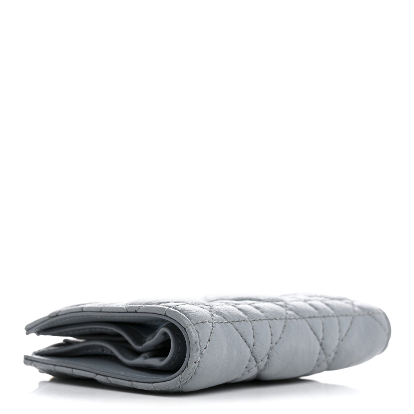 Grained Calfskin Supple Cannage Caro Dahlia Wallet Cloud Blue