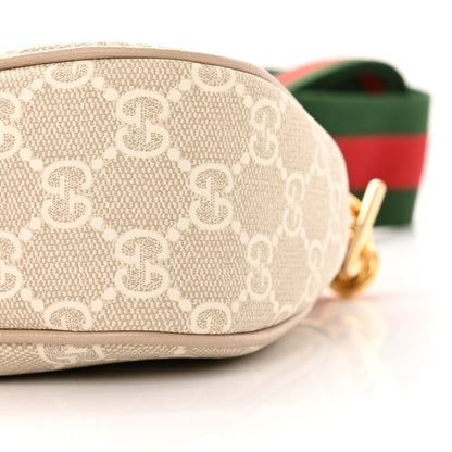 Gucci GG Supreme Monogram Textured Dollar Calfskin Web Small Ophidia GG Handbag Beige Mystic White Oatmeal 10 of 11