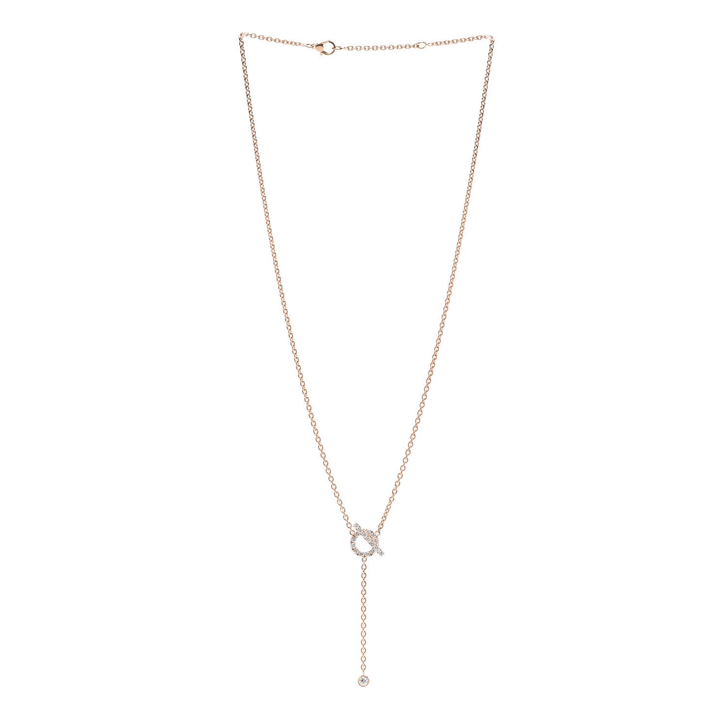 18K Rose Gold Diamond Finesse Lariat Necklace