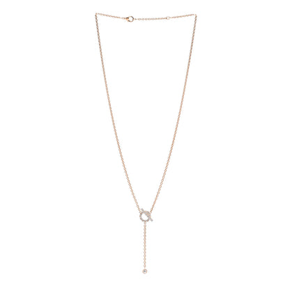 Hermes 18K Rose Gold Diamond Finesse Lariat Necklace 3 of 5