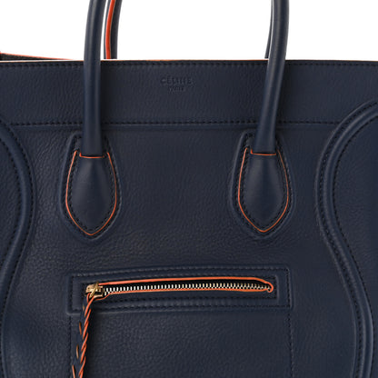 Celine Supple Calfskin Large Phantom Luggage Navy Blue Orange 8 of 11