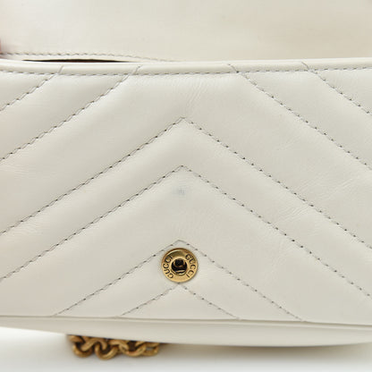 Gucci Calfskin Matelasse Super Mini GG Marmont Shoulder Bag White 11 of 16