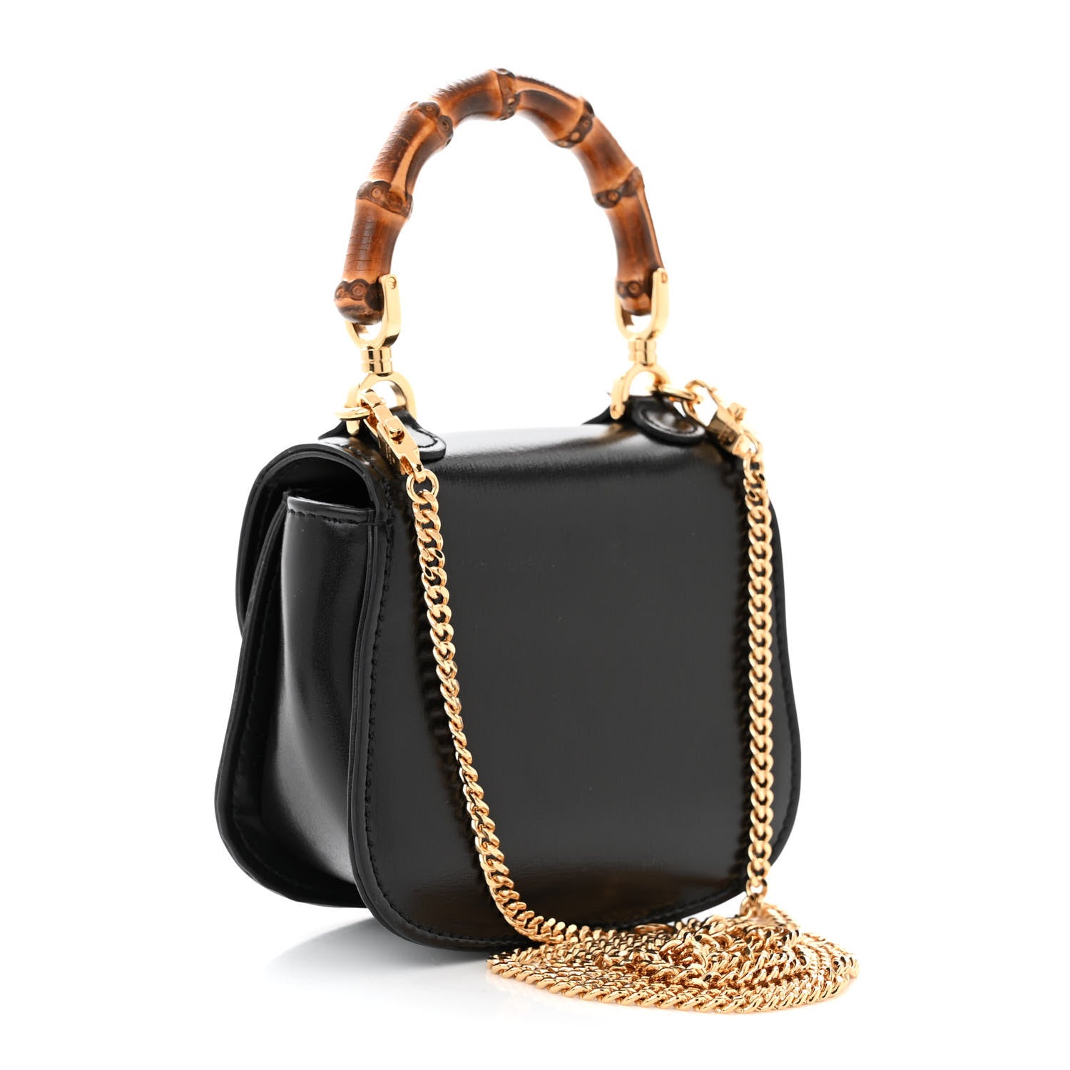 Gucci Boarded Dyana Lux Nano Bamboo 1947 Top Handle Chain Bag Black 3 of 10