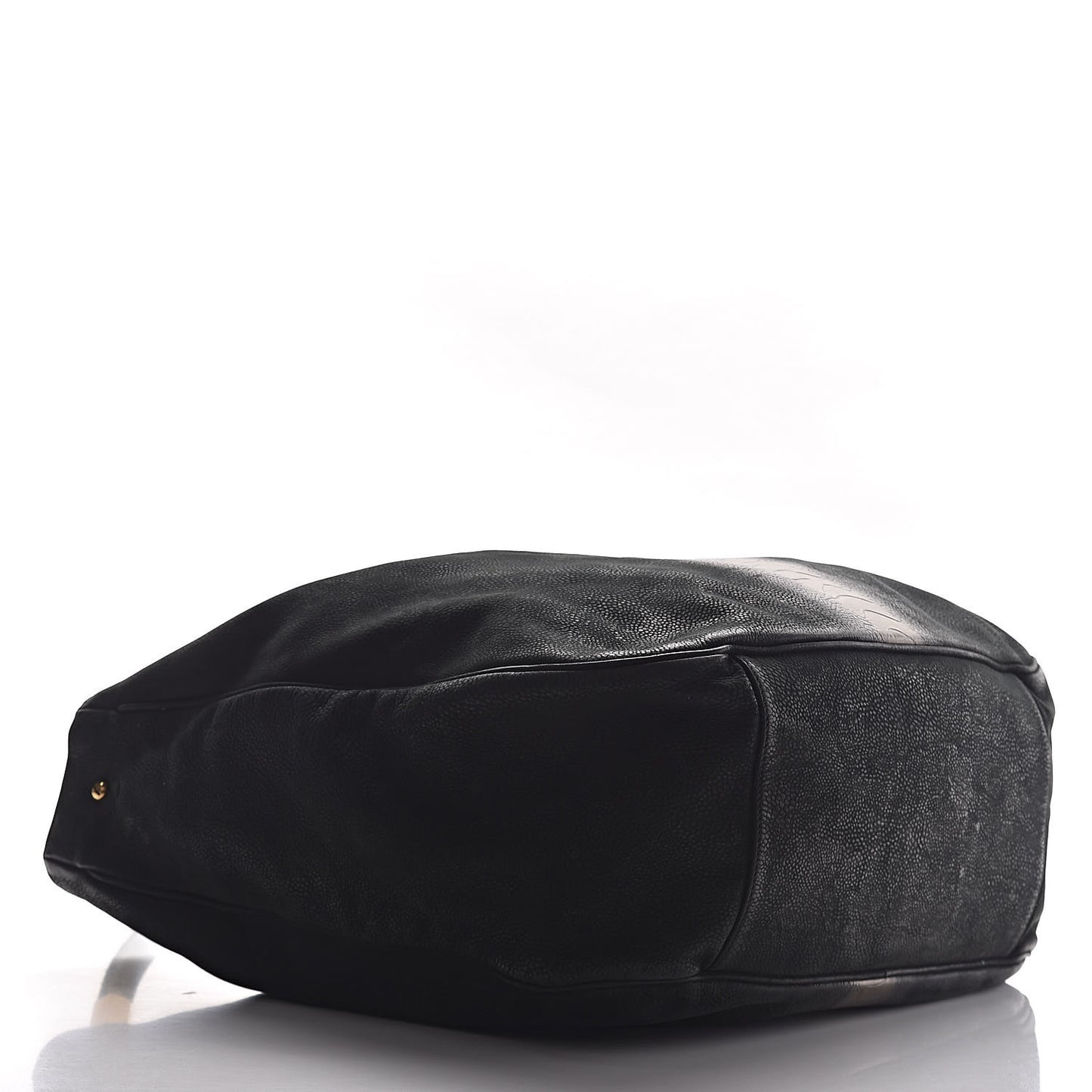 Nubuck Crocodile Embossed Large Roady Hobo Black Gold