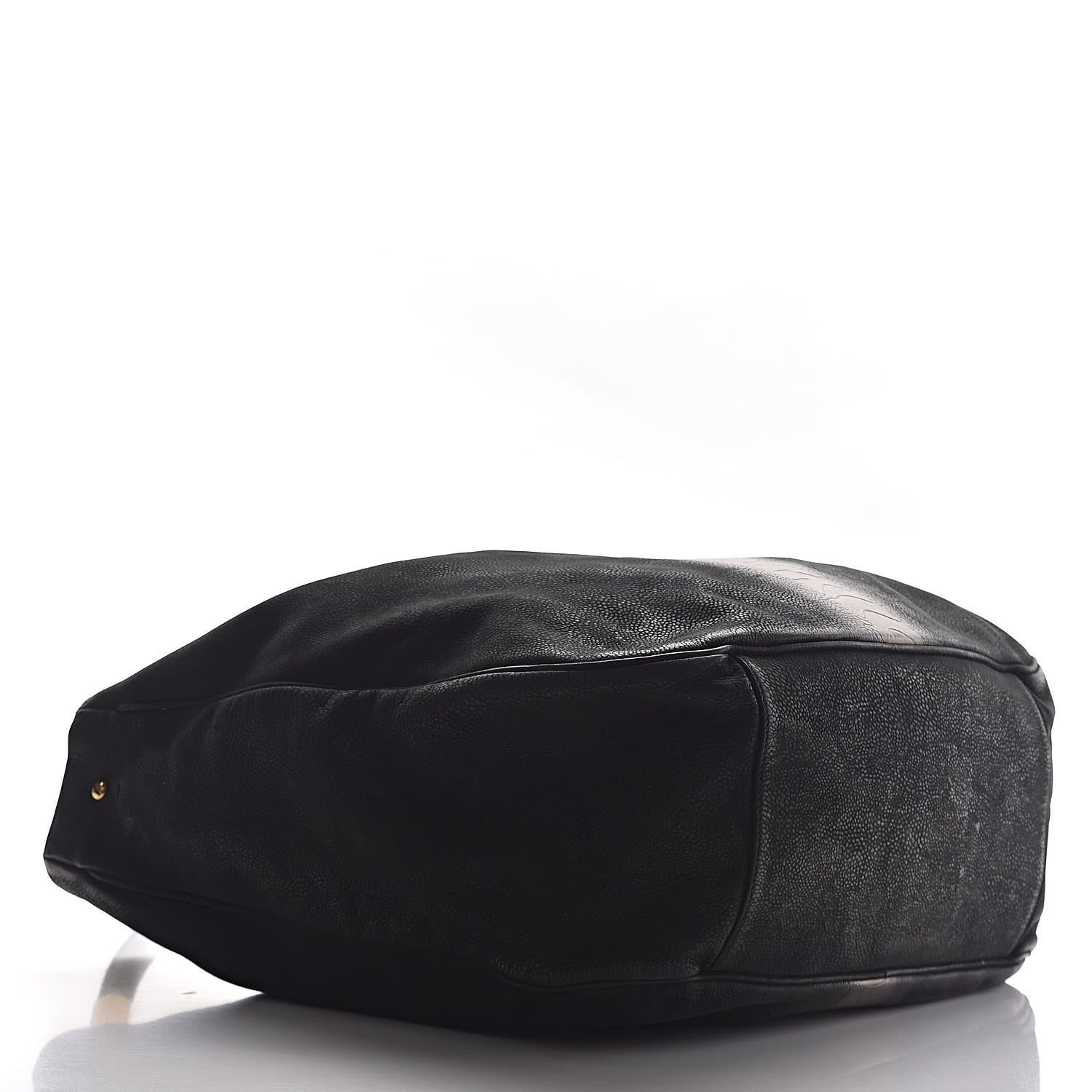 Saint Laurent Nubuck Crocodile Embossed Large Roady Hobo Black Gold 4 of 12