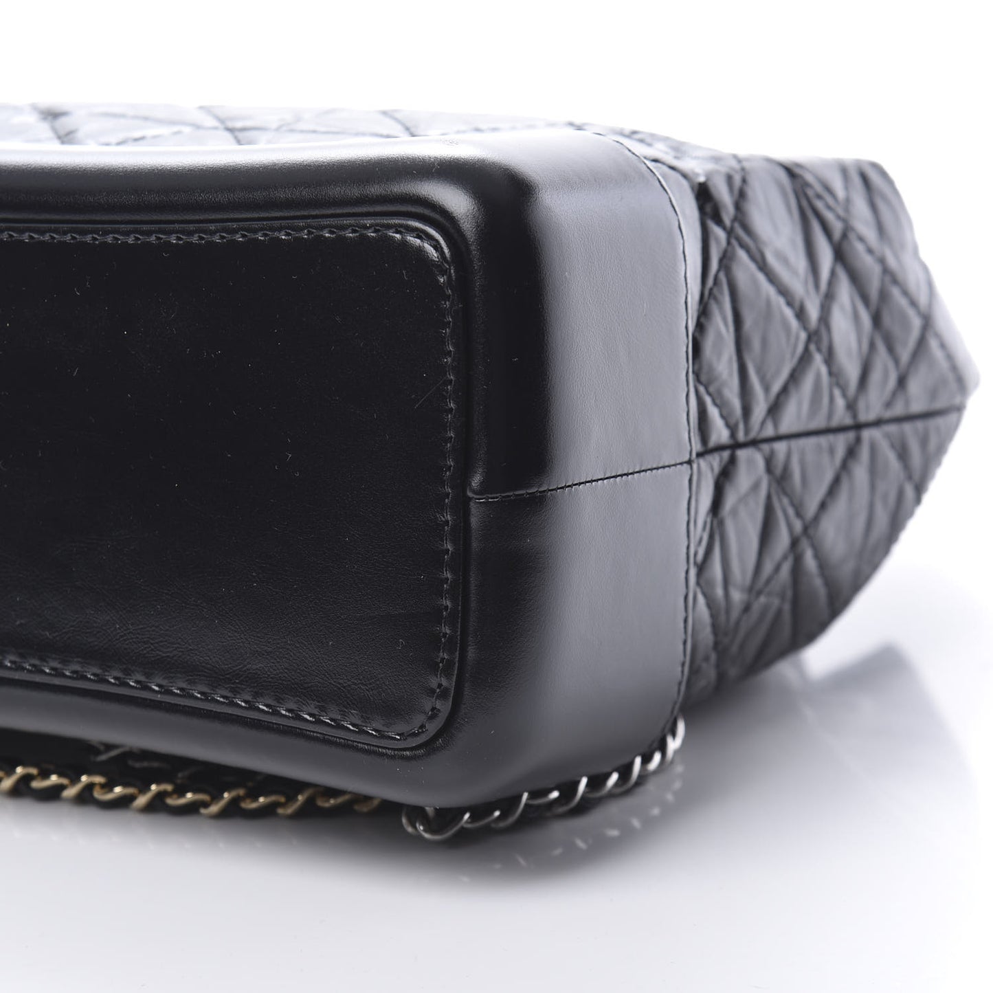 Aged Calfskin Quilted Gabrielle Backpack Black