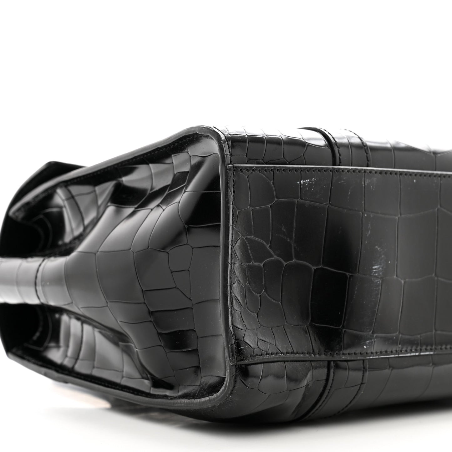 Crocodile Embossed Calfskin Bayswater Black
