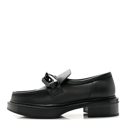 Louis Vuitton Calfskin Oversized Chain Academy Loafers 36 Black 1 of 11