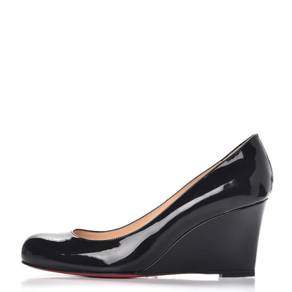 Christian Louboutin Patent Ron Ron Zeppa 80 Wedges 40 Black 1 of 7