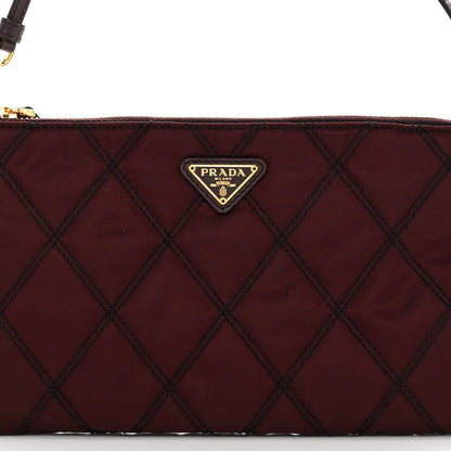 Prada Tessuto Nylon Quilted Pochette Bag Granato 7 of 9