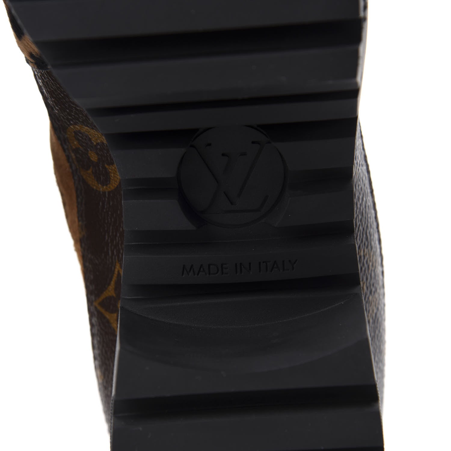 Louis Vuitton Suede Calfskin Monogram Calf Hair Laureate Platform Desert Boots 39 Cognac 7 of 9
