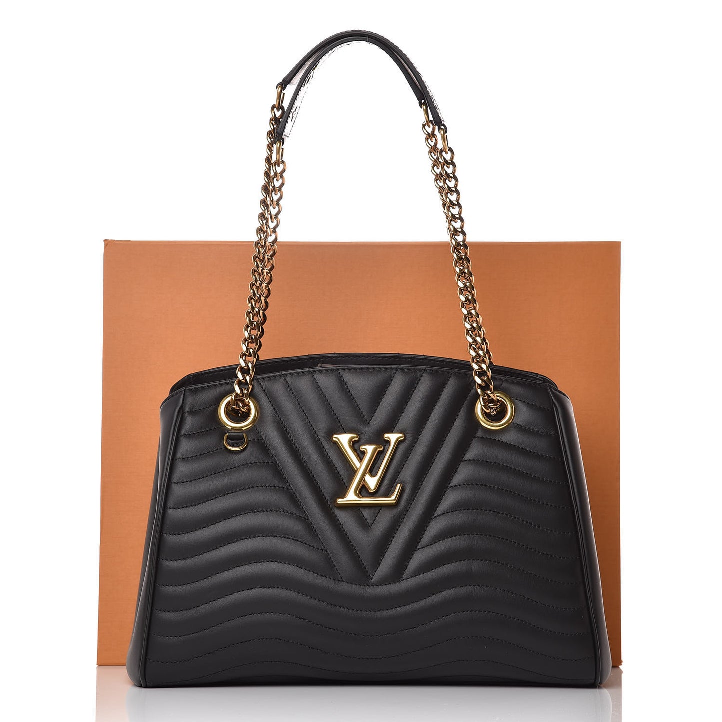 Calfskin New Wave Chain Tote Black