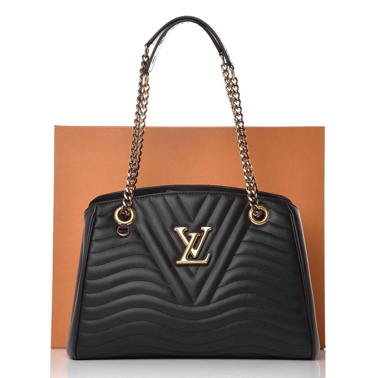 Louis Vuitton Calfskin New Wave Chain Tote Black 9 of 9