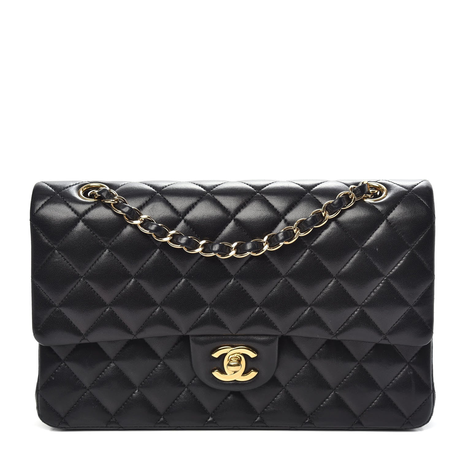 Chanel Lambskin Quilted Medium Double Flap Black 1 of 20