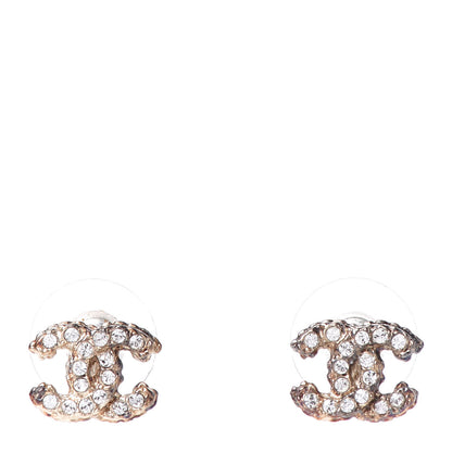 Chanel Crystal CC Earrings Gold 1 of 4