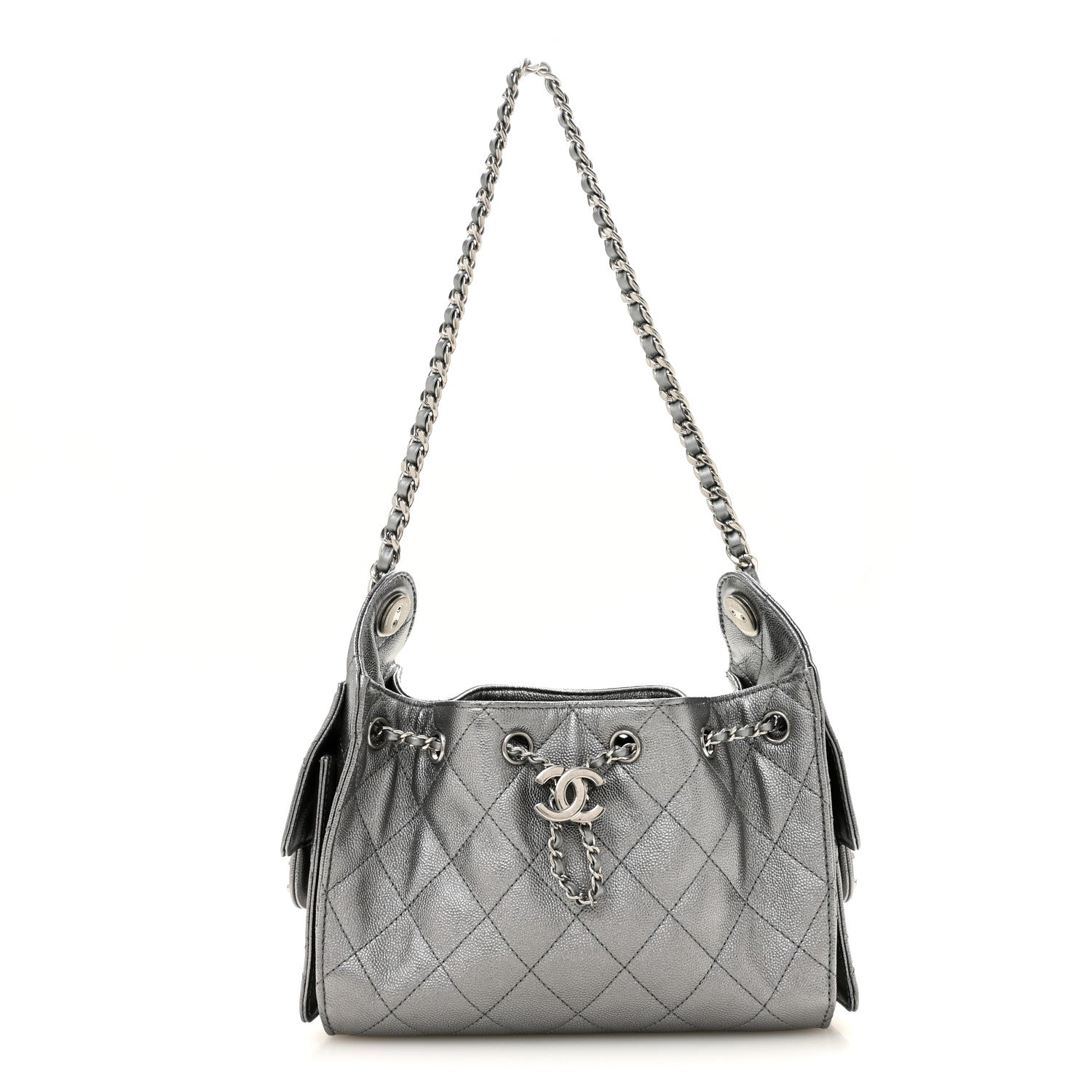 Chanel Metallic Caviar Quilted Mini Chanel 25 Handbag Anthracite 1 of 10