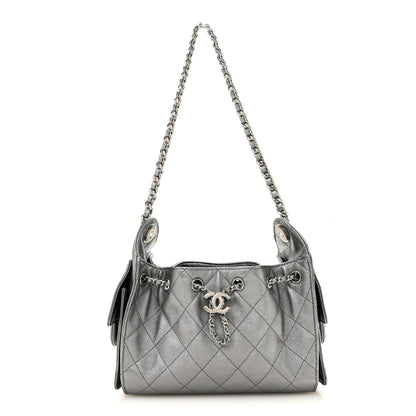 Chanel Metallic Caviar Quilted Mini Chanel 25 Handbag Anthracite 1 of 10