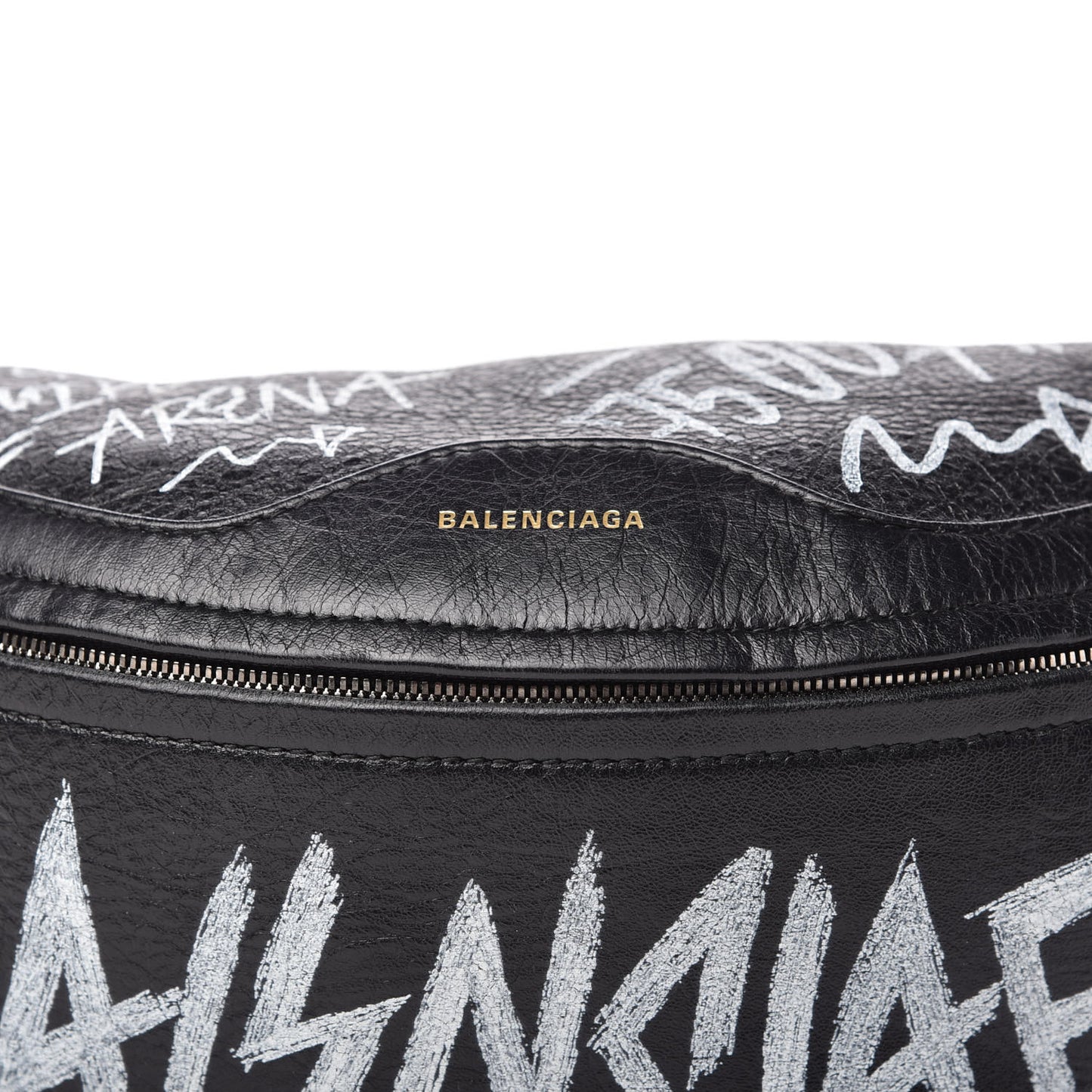 Agneau Arena Graffiti All Over XS Souvenir Belt Bag Black White