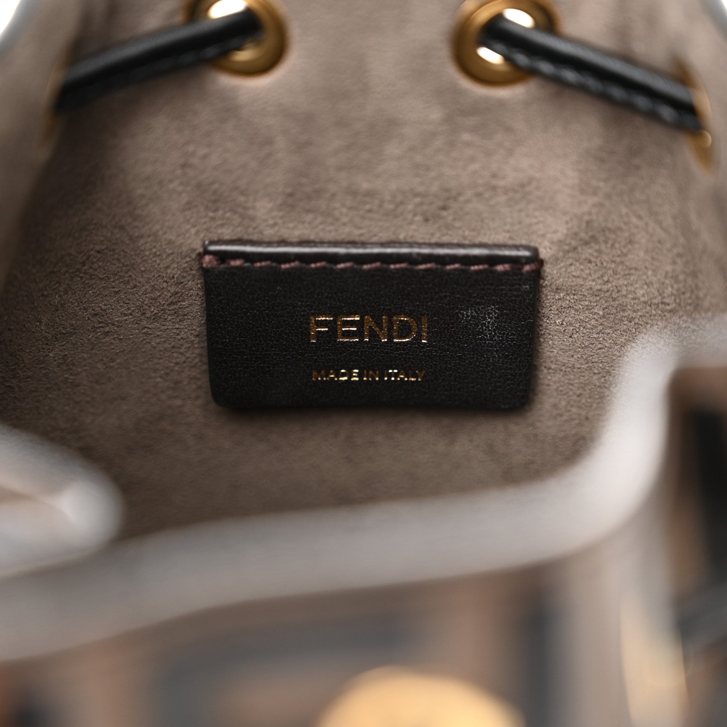 Fendi Vitello Liberty F is Fendi Bi-Color FF 1974 Embossed Mini Mon Tresor Bucket Bag Maya Black 6 of 13