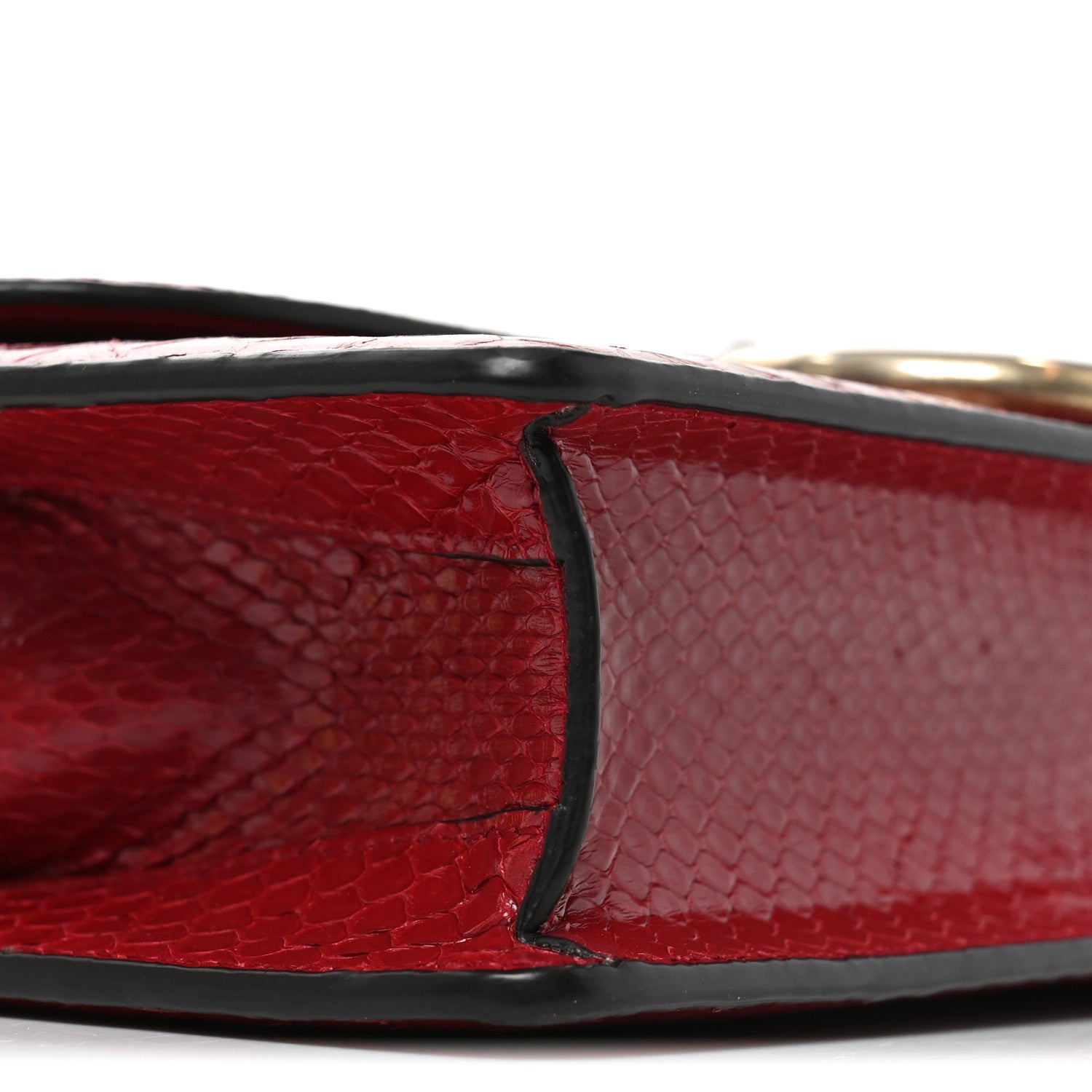 Gucci Snakeskin Small Torchon GG Ring Shoulder Bag Red 9 of 11