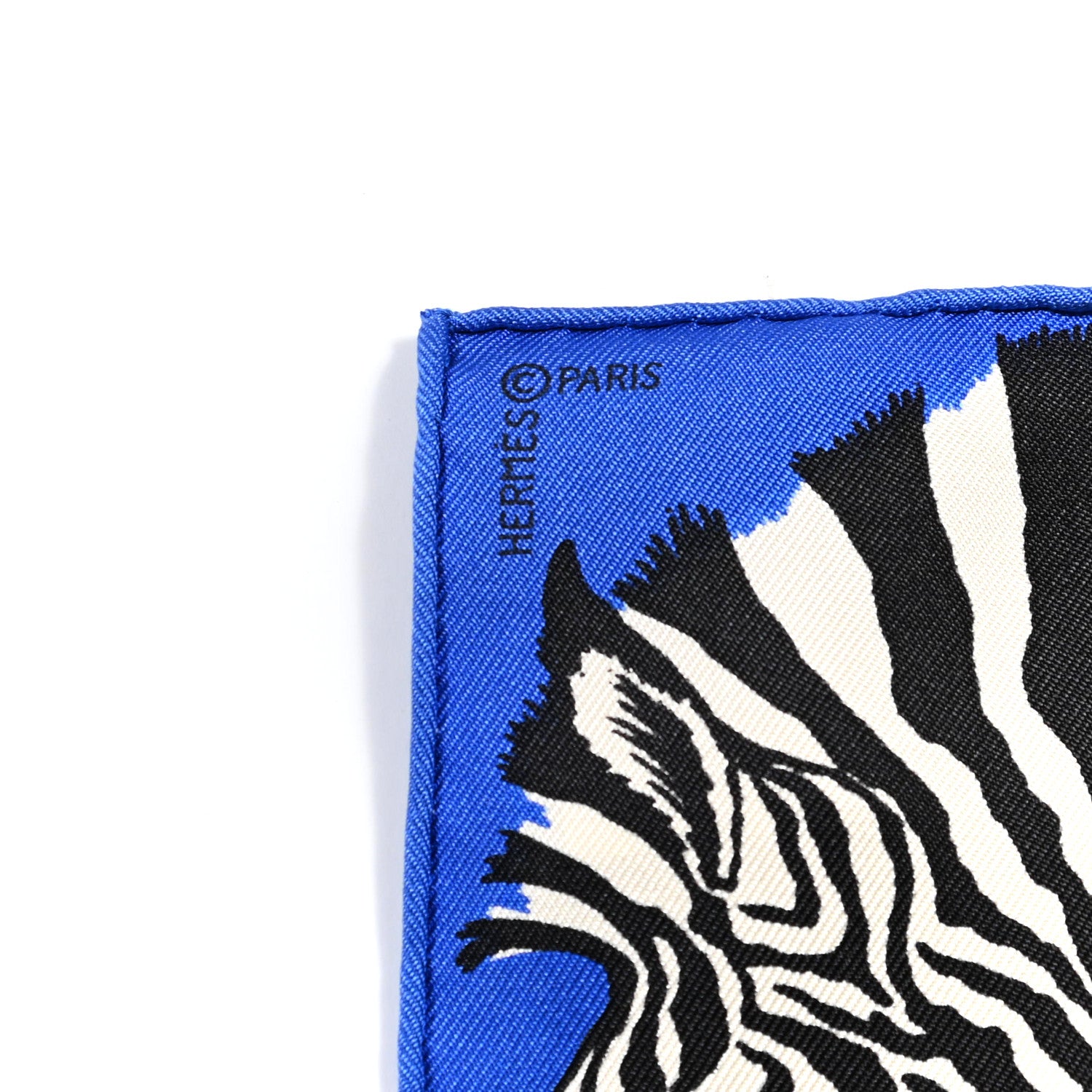 Hermes Silk Zebra Pegasus Nano Scarf 20 Bleu Vif Jaune White 4 of 5