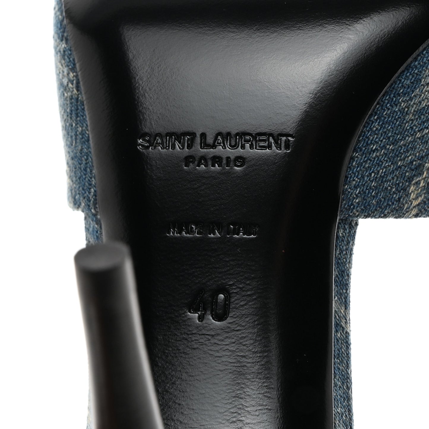 Denim Monogram La 16 Mule Sandals 40 Blue Jeans