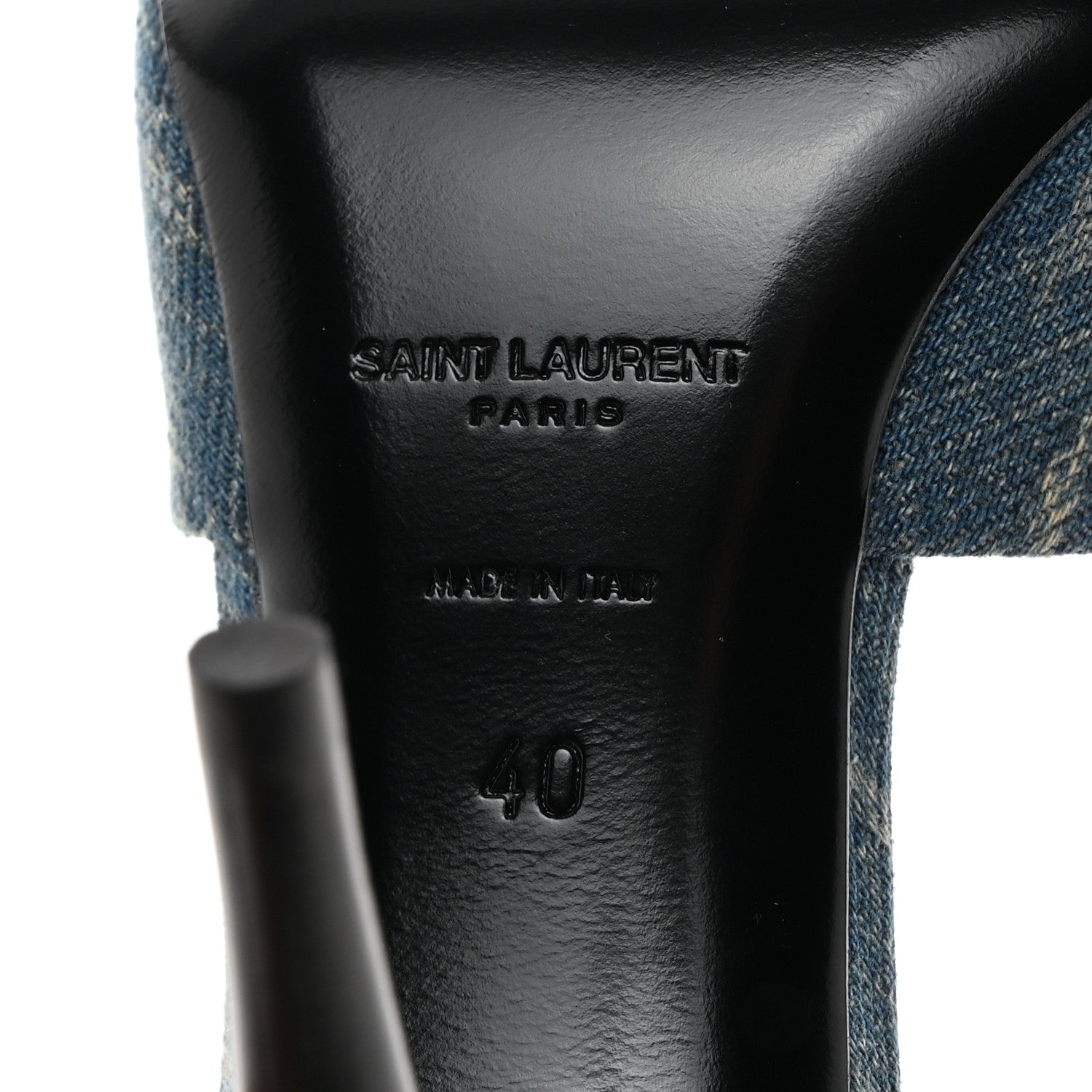 Saint Laurent Denim Monogram La 16 Mule Sandals 40 Blue Jeans 6 of 9