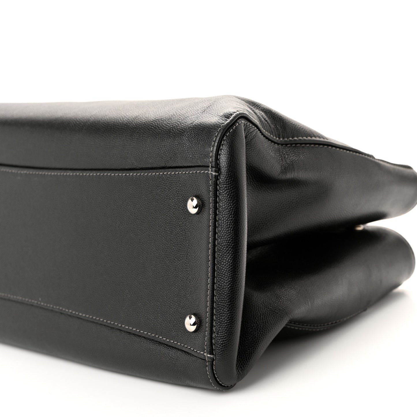 Calfskin Cerf Executive Shopper Tote Black