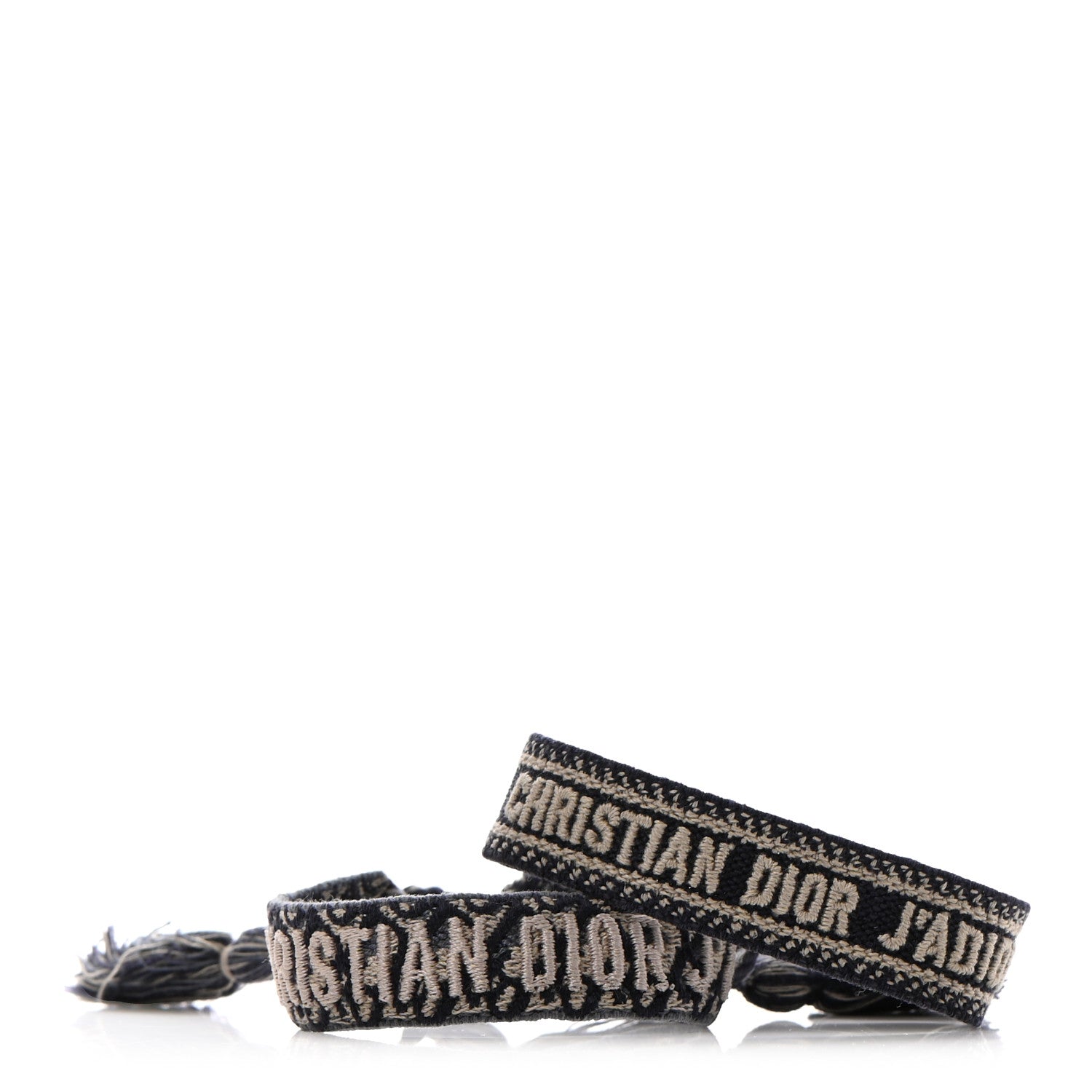 Christian Dior Woven Cotton J'Adior Friendship Bracelet Set Navy 1 of 6