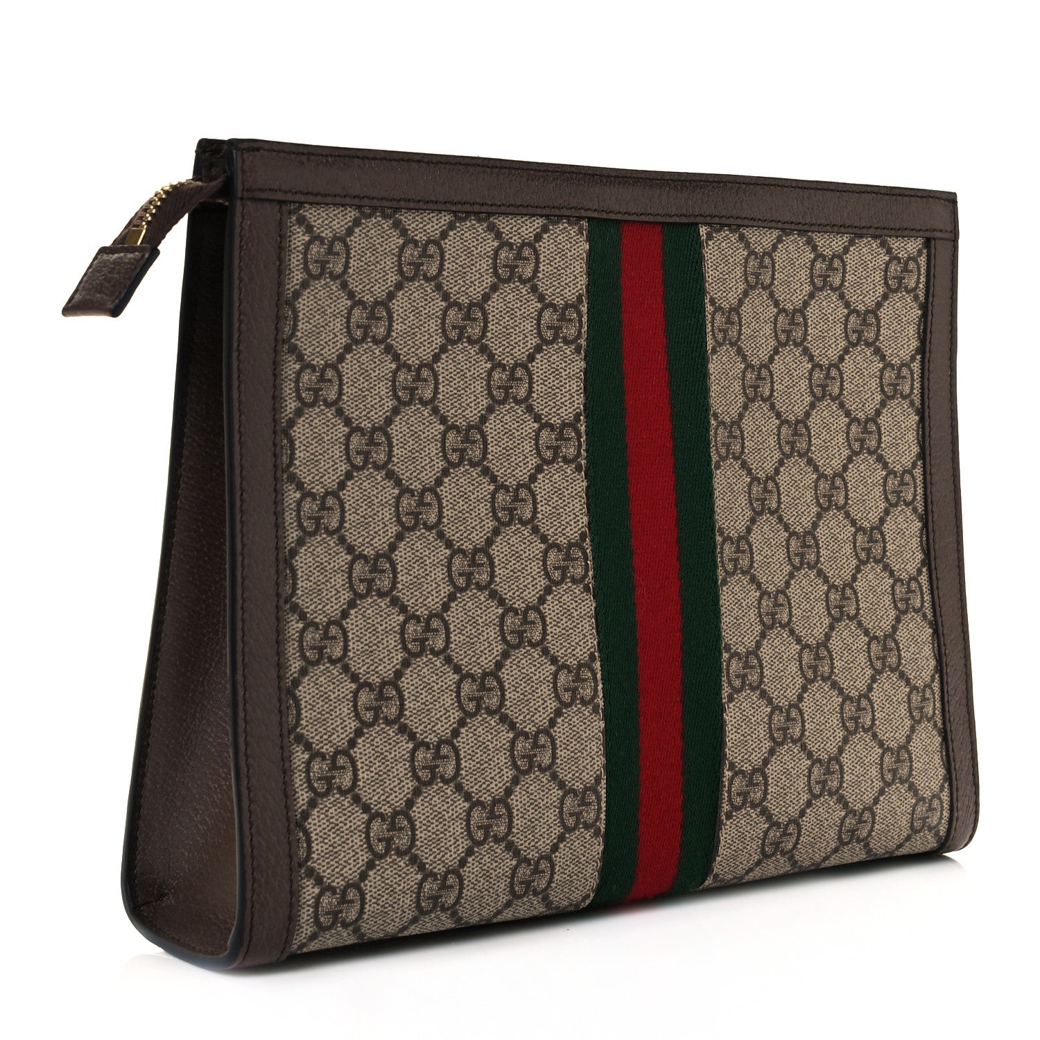 Gucci GG Supreme Monogram Web Ophidia Pouch Brown 3 of 8