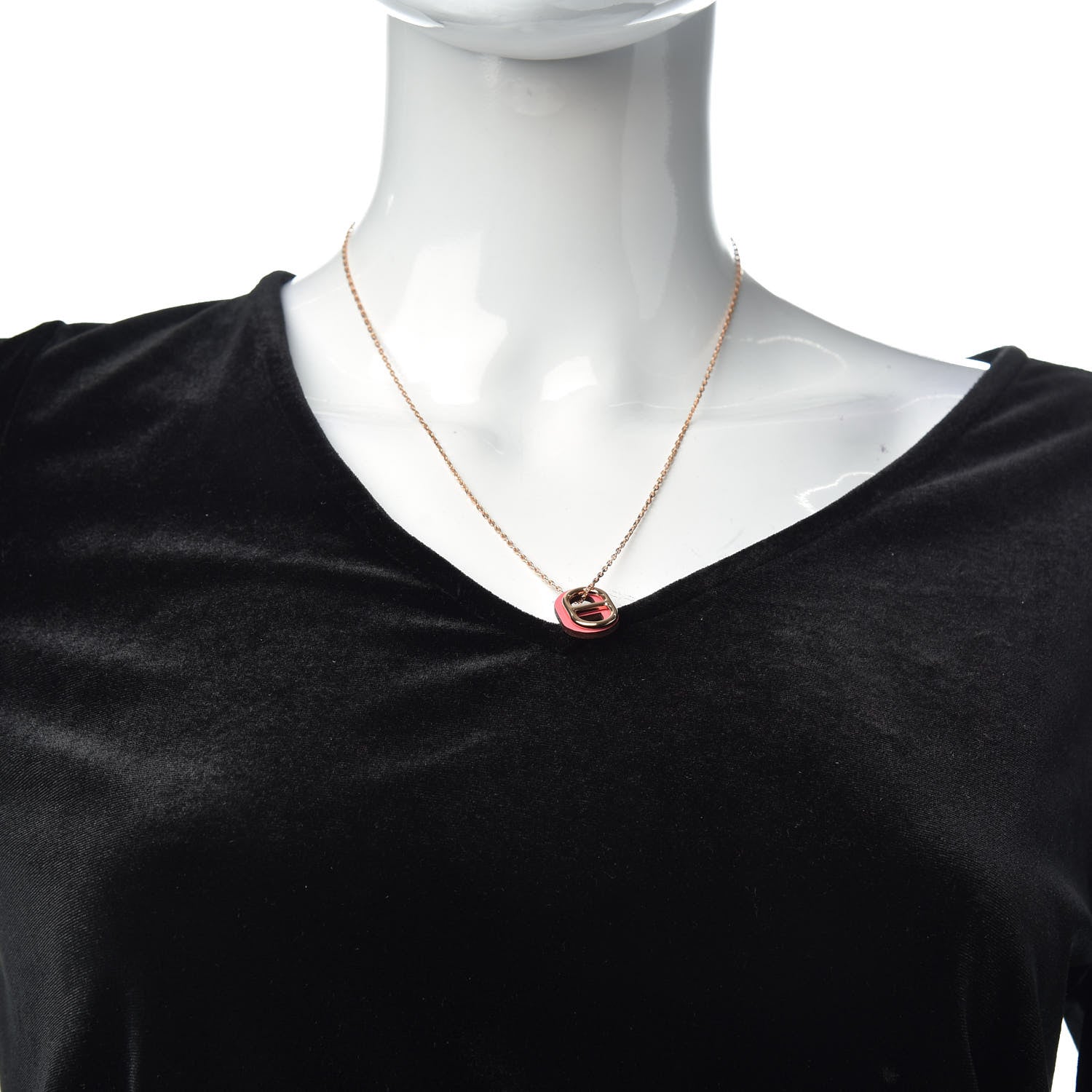 Hermes Swift O'Maillon Pendant Necklace Rose Azalee 2 of 6