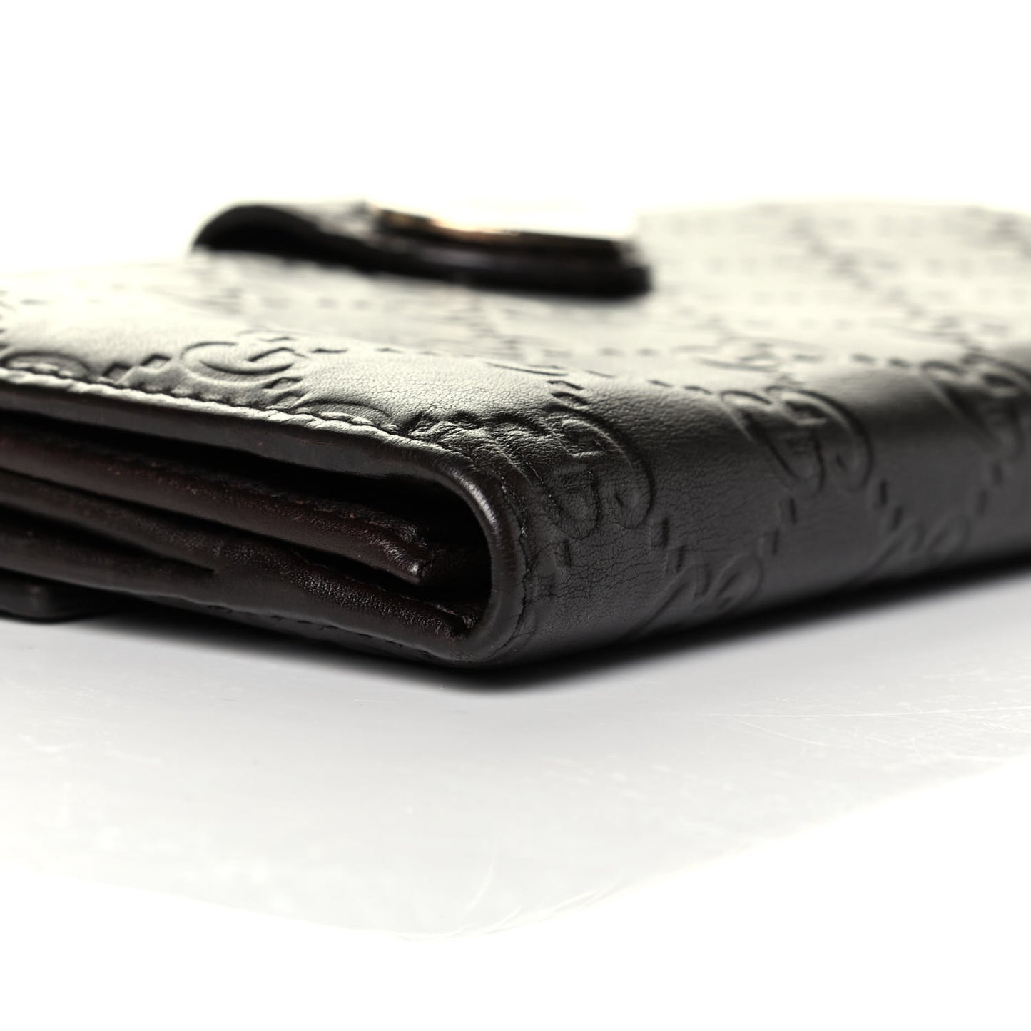 Guccissima Heart Continental Wallet Dark Brown