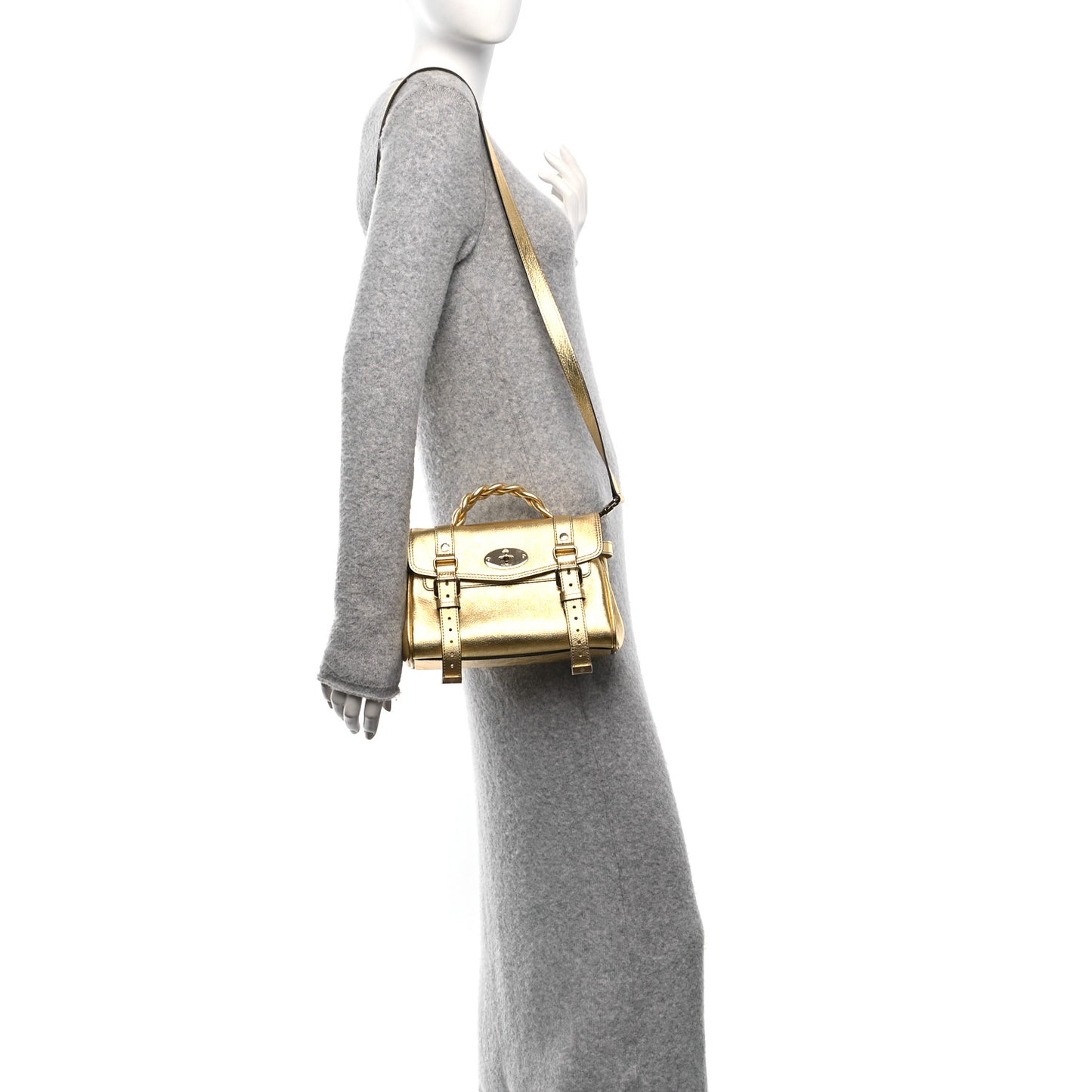 Metallic Heavy Grain Mini Alexa Gold