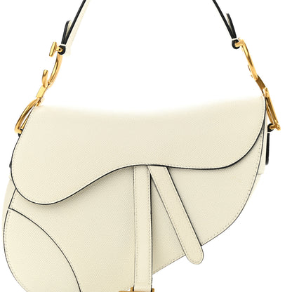 Christian Dior CHRISTIAN DIOR Grained Calfskin Saddle Bag White 8 of 11