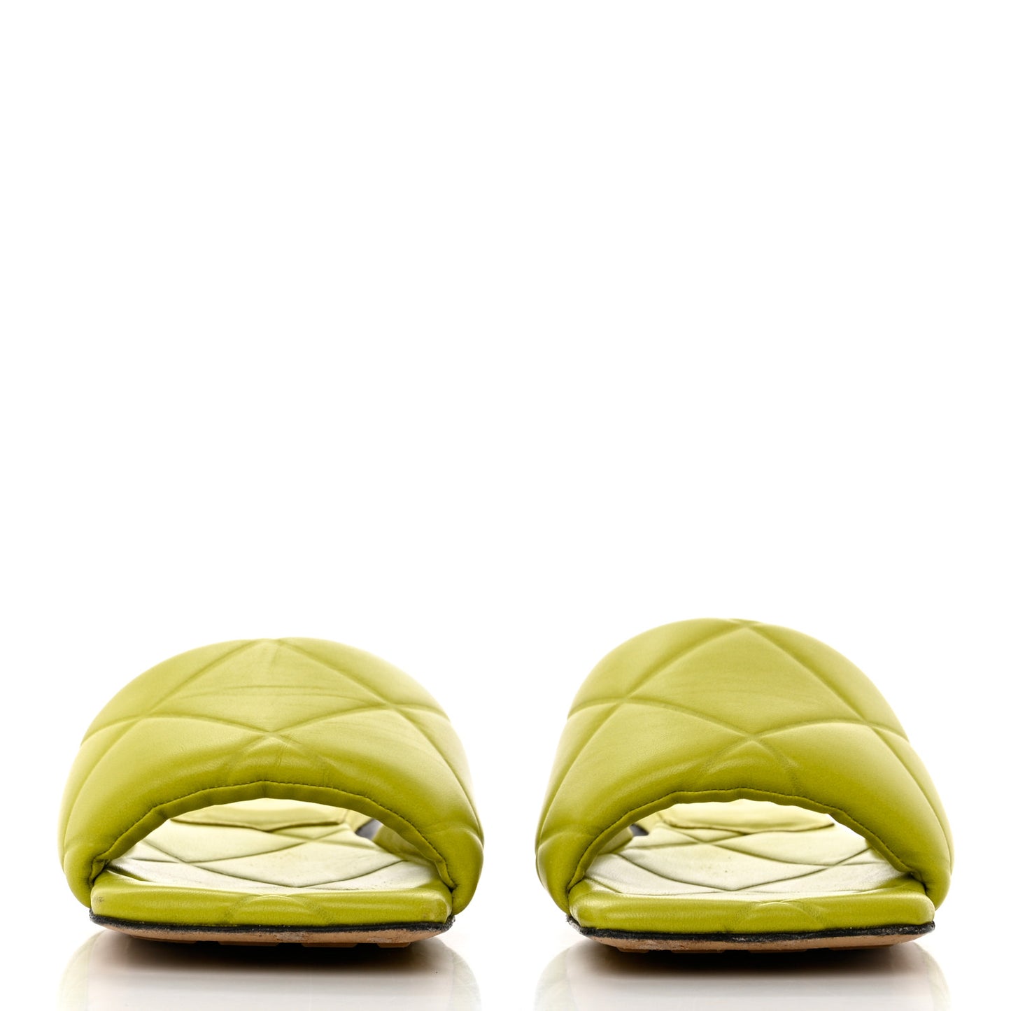 Nappa Quilted Rubber Lido Flat Sandals 36 Kiwi