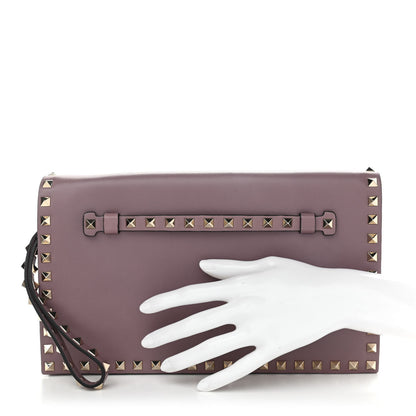 Valentino Garavani Nappa Rockstud Wristlet Clutch Poudre 2 of 10