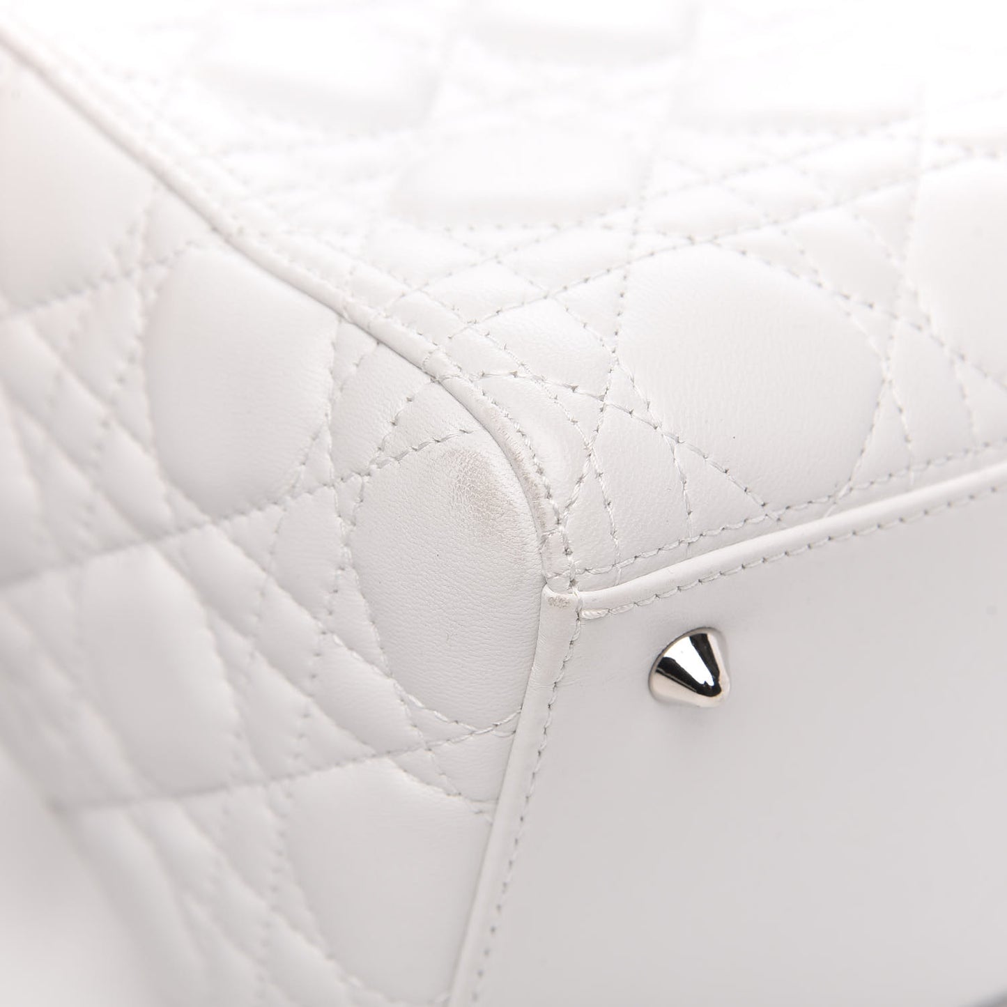 Lambskin Cannage Medium Lady Dior White