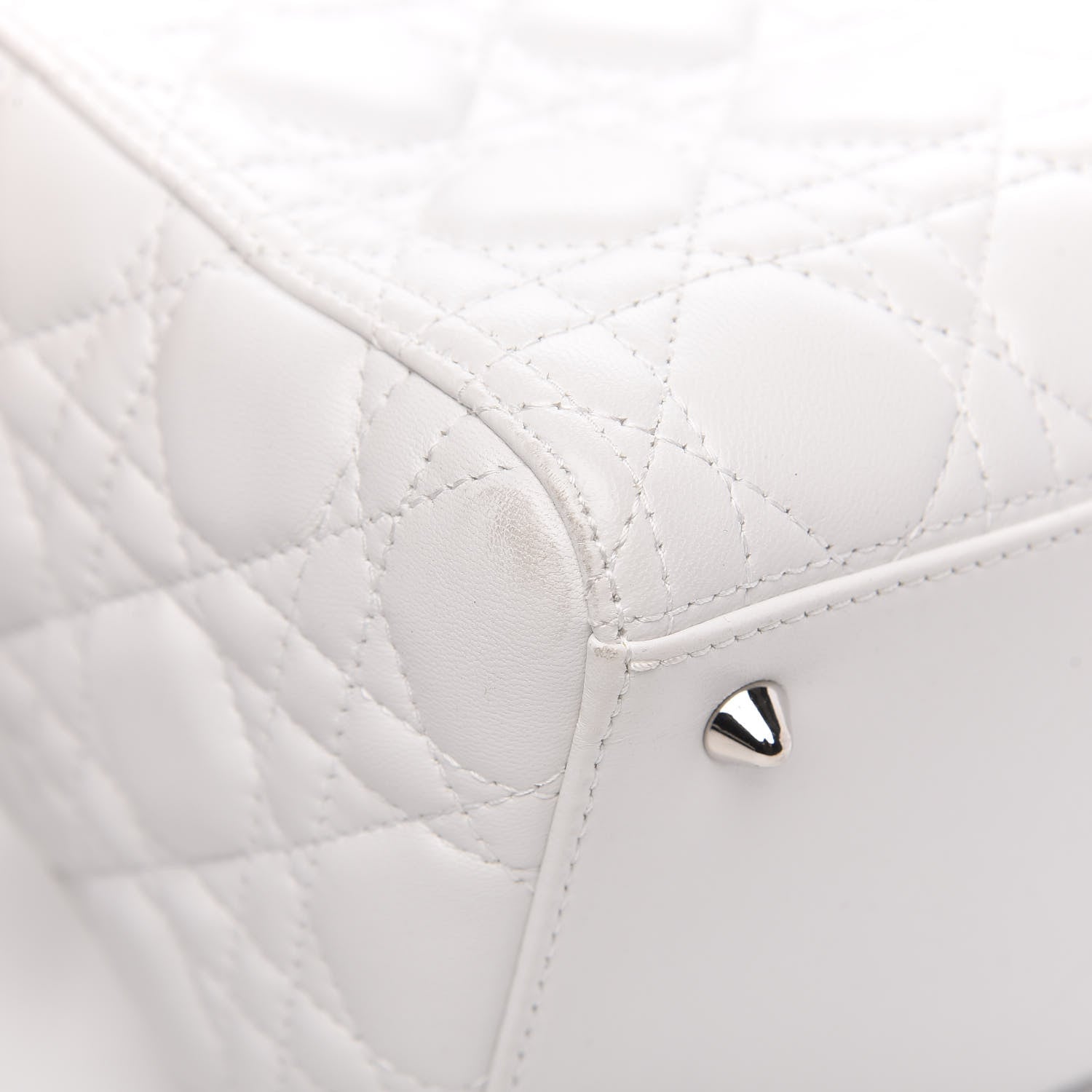 Christian Dior Lambskin Cannage Medium Lady Dior White 10 of 11
