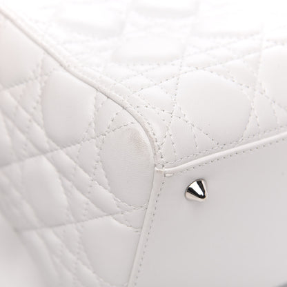 Christian Dior Lambskin Cannage Medium Lady Dior White 10 of 11