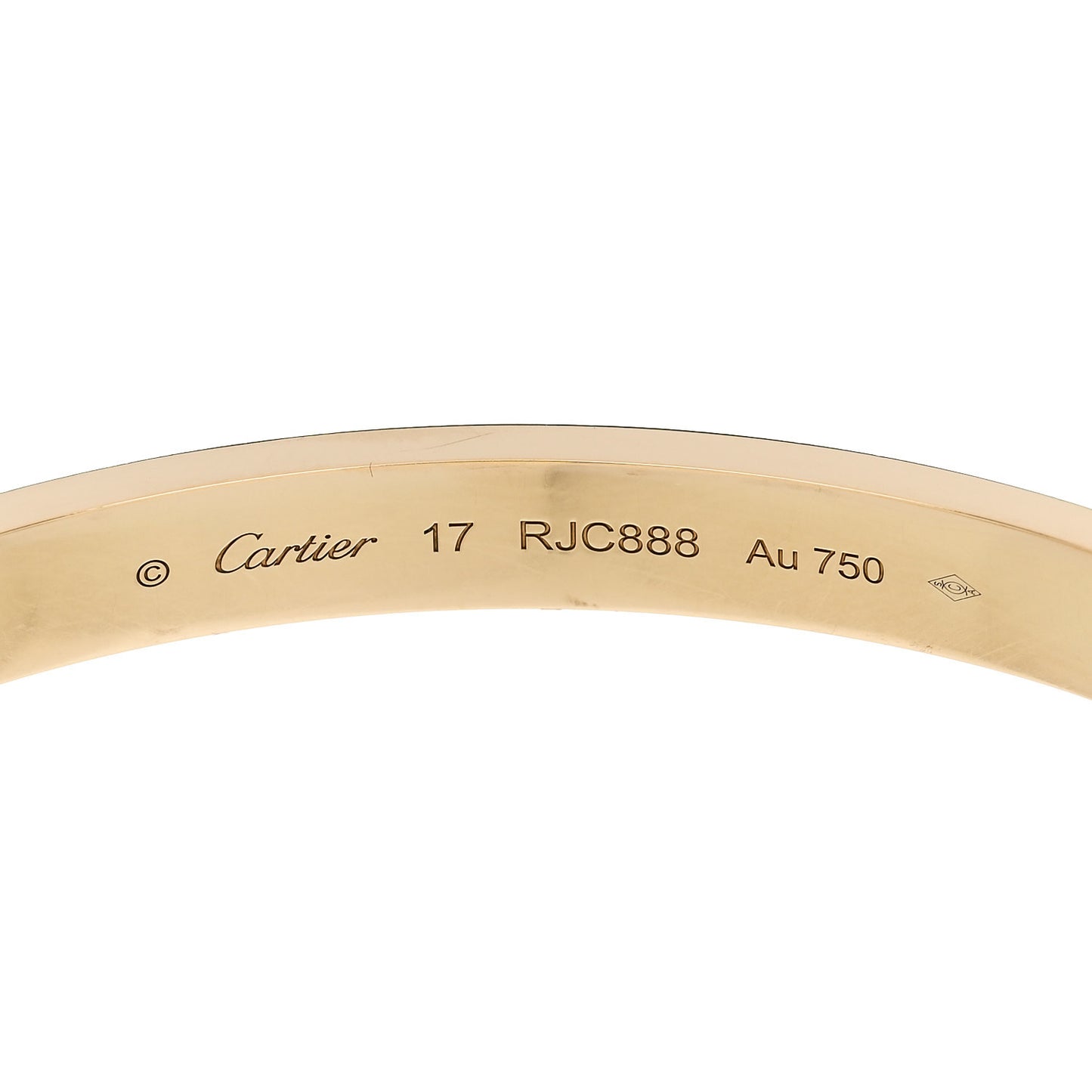18K Yellow Gold LOVE Bracelet 17