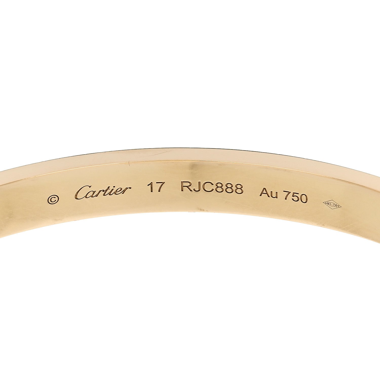 Cartier 18K Yellow Gold LOVE Bracelet 17 6 of 8