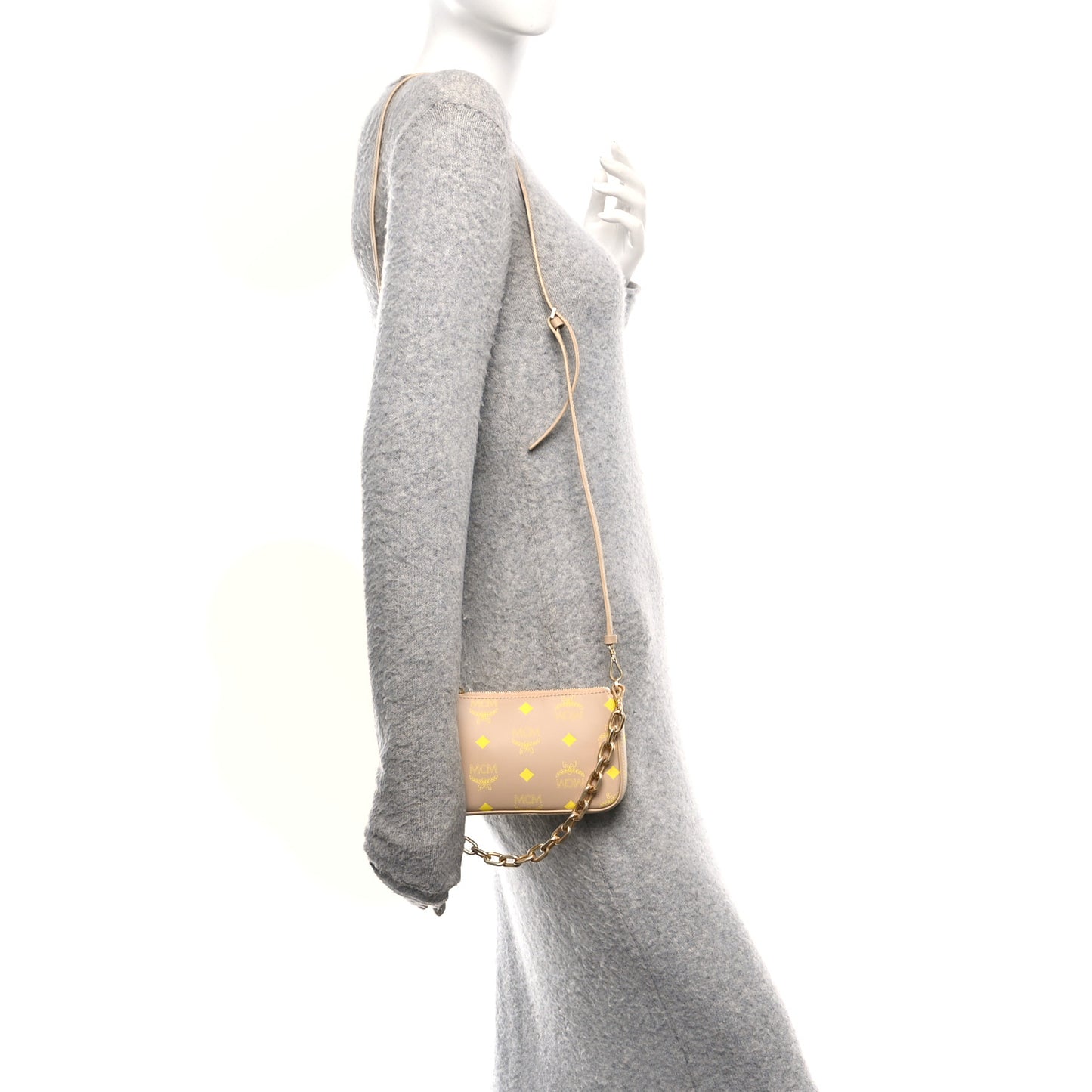Calfskin Color Splash Mini Pouch on Chain Croissant