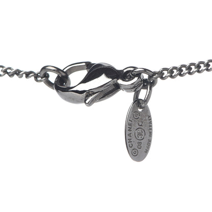 Chanel Crystal CC Crown Pendant Necklace Silver 3 of 3